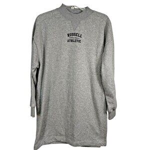 NWT Russell Athletic Sporty Tunic Dress Over Sized Sweatshirt Gray Women Size S